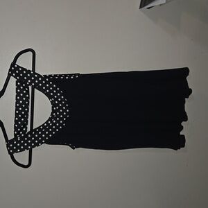 Black and white polkadot top